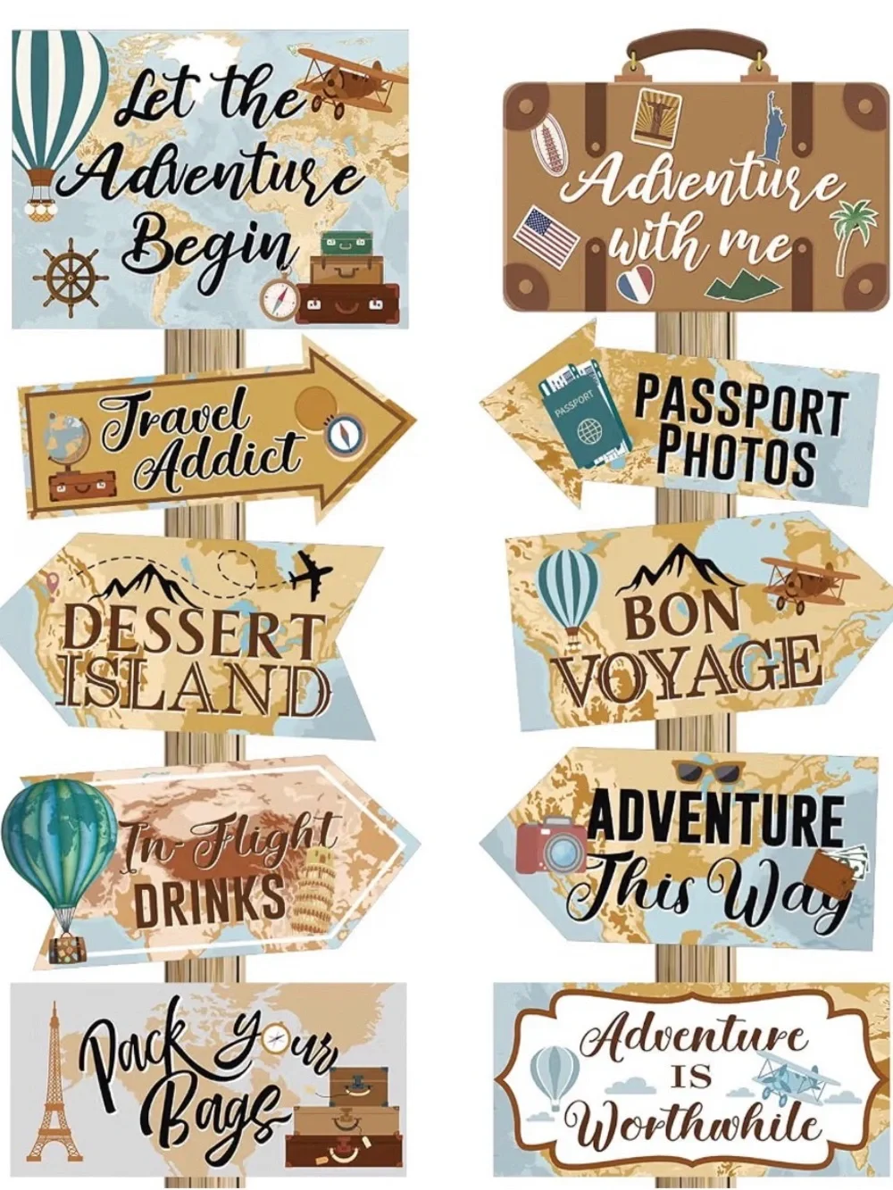 New Adventure Awaits Party Decorations Bundle Bon Voyage Travel